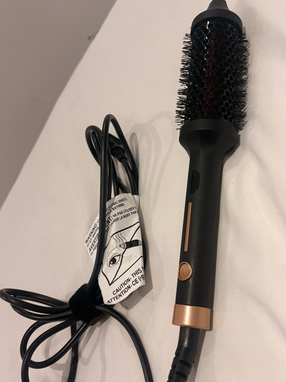 Black and Rose Gold Rotating Thermal Round Brush Styler - Women Hair from sutra.